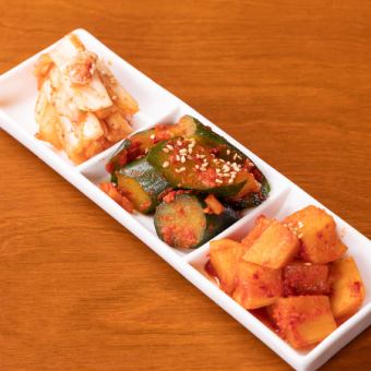 Assortment of 3 types of kimchi