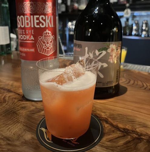 Cherry blossom and tomato bloody Mary