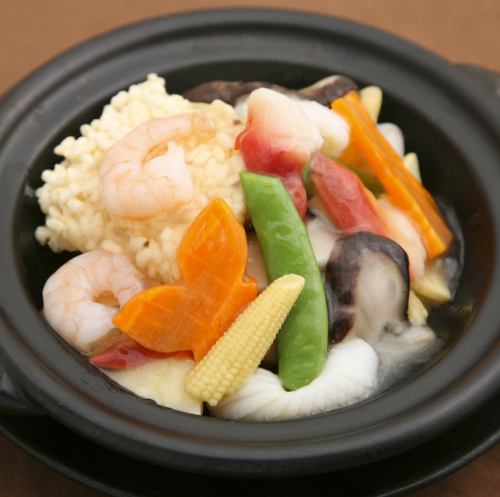 Seafood ankake rice