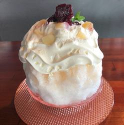 Peach & condensed milk espuma