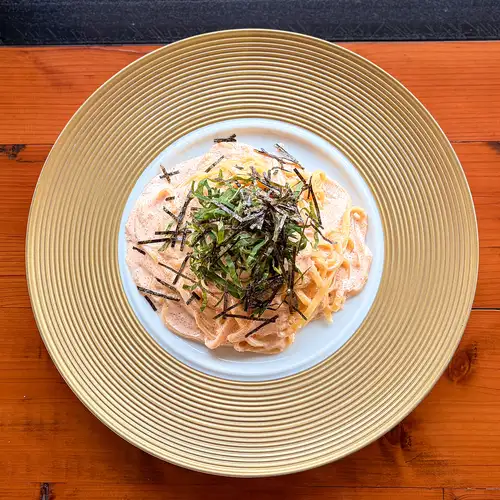 明太子と大葉のクリームパスタ