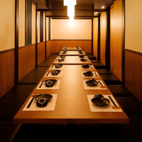 ≪接待向き完全個室≫6～20名様までご対応可能＊外せない場面にご好評です。接待や会食、会社会合等のビジネスのあらゆる場面でご利用ただけるお部屋です。全室完全個室なので誕生日会やデートや女子会から会社の接待・宴会・飲み会、新年会、小さいお子様のいる家族同士のお食事会など様々なシーンでご利用頂けます。