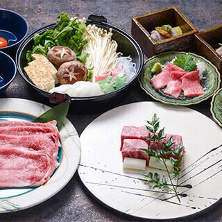 【특상】고베규 사시미・스시 2권・고베규 창작 스키야키 등 자랑의 요리를 맛볼 수 있는 호화 플랜《추천》