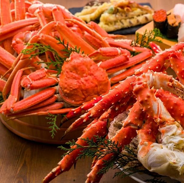 【贅沢★】タラバ蟹×本ズワイ蟹×和牛すき焼き×寿司食べ放題♪