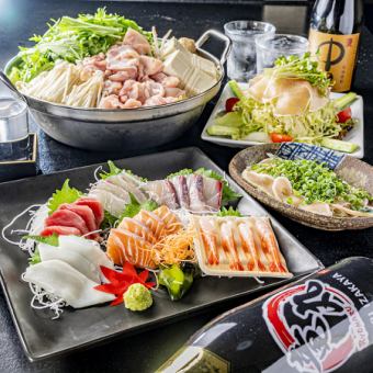 【류마루 코스】회와 닭꼬치도 있어 호화로운 요리의 여러가지를 즐길 수 있다♪120분 음료 무제한 포함 5000엔(부가세 포함)