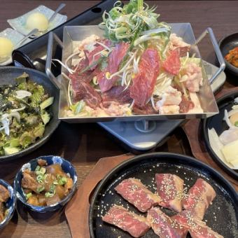 5000日元铁板烧炸鸡套餐,含无限畅饮