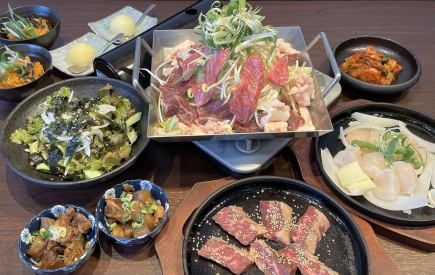 5000엔 음료 무제한 철판 구이 닭 냄비 코스