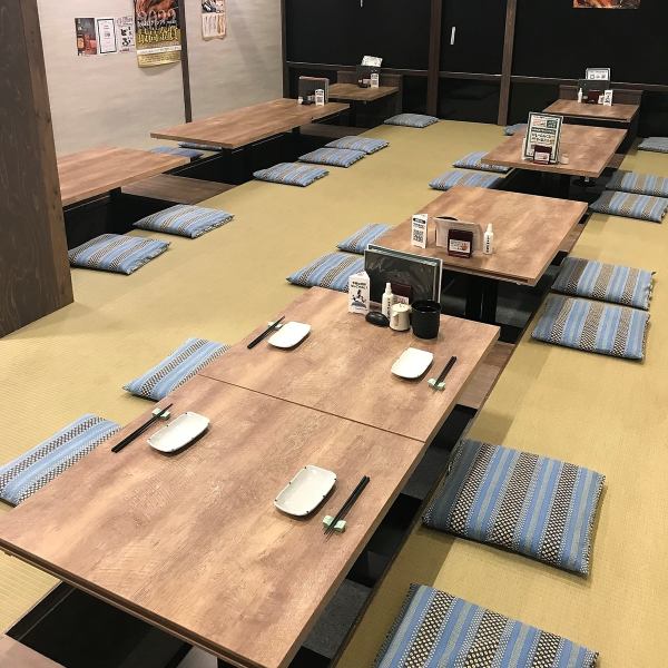 The sunken kotatsu seats up to 44 people.You can also use it with a small number of people, such as 10 or 14 people.