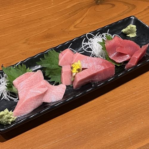本まぐろ三種盛り刺身