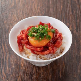 Marbled raw beef bowl with Japanese black beef