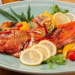 Grilled fresh fish and seasonal vegetables