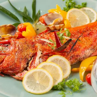 All-you-can-drink included! 5,000 yen (tax included) course! Grilled fresh fish and seasonal vegetables + 4 pieces of sashimi of the day!