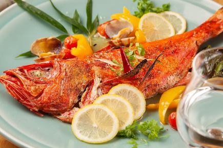 All-you-can-drink included! 5,000 yen (tax included) course! Grilled fresh fish and seasonal vegetables + 4 pieces of sashimi of the day!