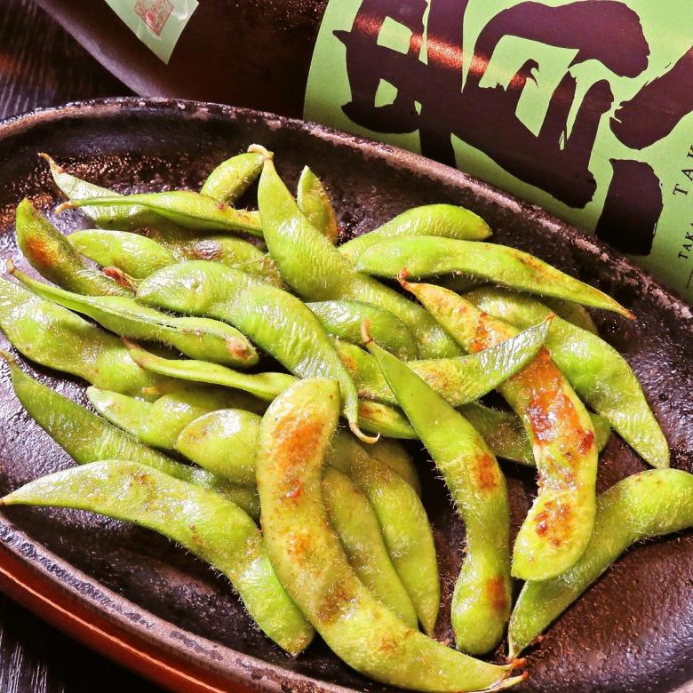 Baked edamame-burnt butter soy sauce-