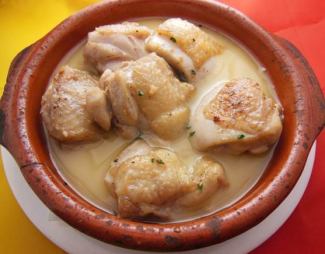 Chicken grilled in garlic oil