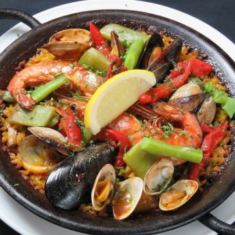 【歓送迎会カジュアルコース!】パエリア、メイン料理も付いたお得なプラン★飲み放題120分