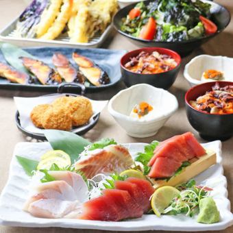 割引特典≪120分飲み放題付き≫旬を味わう全8品！天ぷらと春の彩りコース　5000円→4500円(税込)