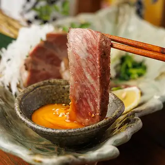 【生付き3H飲放題】牛タン網焼き・刺身2種・山形板そばなど全8品『宴コース』6100円⇒5000円