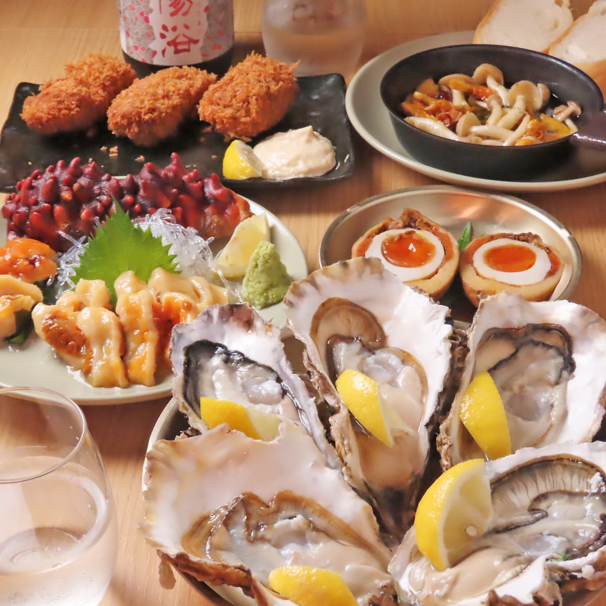Newly opened in Oishiimono Yokocho! Enjoy fresh oysters and sea squirt dishes!