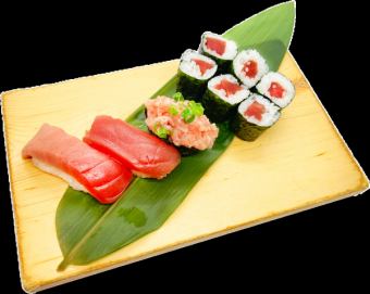 鮪魚什錦：3塊鮪魚+1條整條鮪魚