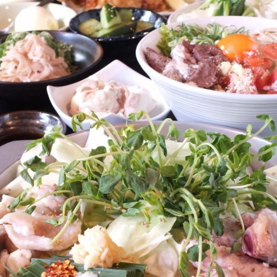 【クーポン利用で飲み放題2H→3Hに延長】レディースコース★もつ鍋+鮮魚カルパッチョ等デザート