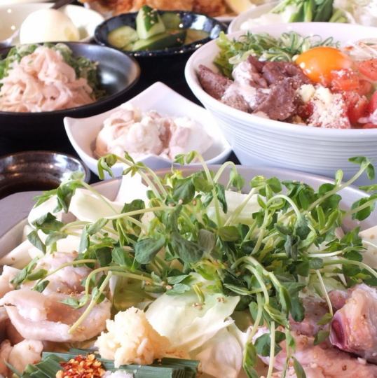 【クーポン利用で飲み放題2H→3Hに延長】レディースコース★もつ鍋+鮮魚カルパッチョ等デザート