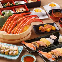 【初夏コース】3,000円(税込3,300円)ズワイ蟹やお寿司がお手軽に楽しめる！！