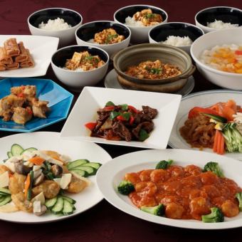 Large plate course with 35 kinds of free drinks