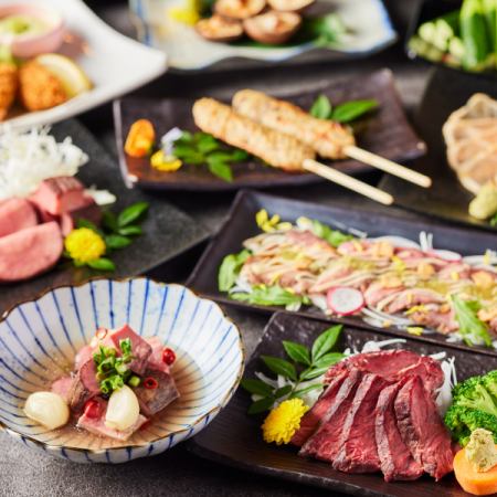 [Botan Course] Luxury♪ Enjoy a 3-kind sashimi platter and a choice of duck dishes, 2 hours all-you-can-drink, 9 dishes, 4,500 yen