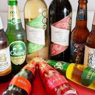 【◆こだわりのドリンク◆】タイ料理と相性抜群のお酒を種類豊富にご用意しております！