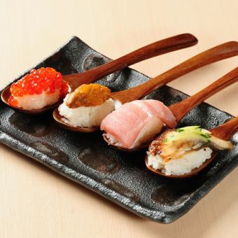寿司 ４種盛り（うに、いくら、まぐろ、うなぎ）