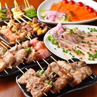 【2時間飲み放題付】炭火焼き鳥＆瀬戸内を味わう広島名物コース【3980円→2980円】金土祝前不可
