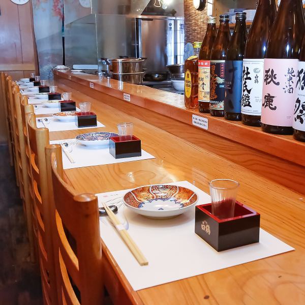 【大人の隠れ家】カウンターでゆっくりしていただけます。“難波/なんば/心斎橋/飲み放題/単品/居酒屋/焼き鶏/海鮮/牡蠣/造り/食べ放題/焼き鳥/焼鳥/地鶏”