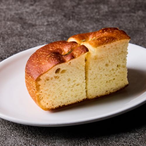 2 slices of homemade focaccia