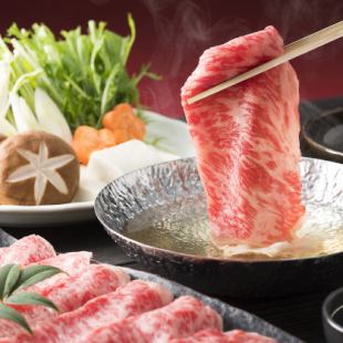 [All-you-can-eat shabu-shabu or sukiyaki course] {7 dishes in total + 3 hours all-you-can-drink} 5,500 yen ⇒ 4,950 yen