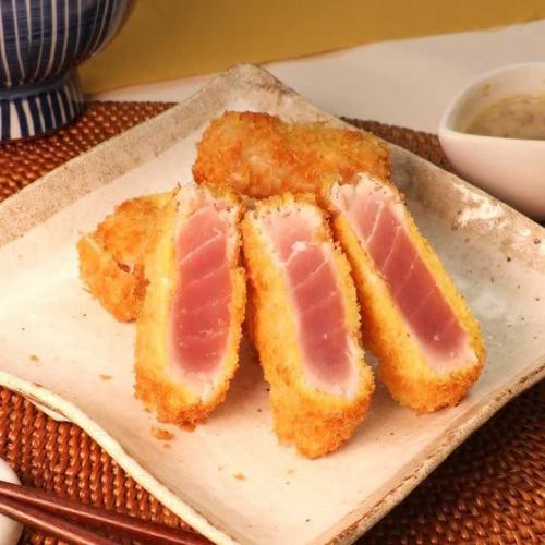 Deep-fried bamboo shoots / Tuna cutlet (excellent tuna finished with rare)