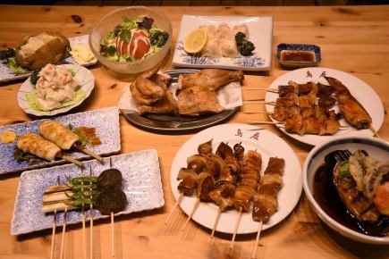＼室蘭やきとりド定番コース／送迎会にもおすすめ！串7種&一品料理9種&生ビール込み90分飲み放題