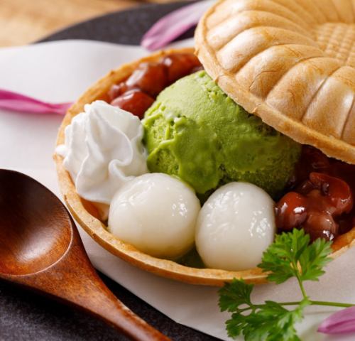 Shiratama matcha ice cream
