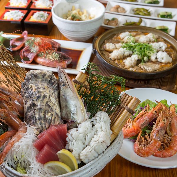 【活魚×肉】★各種宴会に★料理長渾身のコース⇒全コース飲放題も可能！★和情緒あふれる座敷でご宴会♪