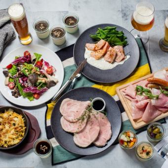 [Premium all-you-can-drink included] Premium course with 9 dishes including German sausages and roast pork