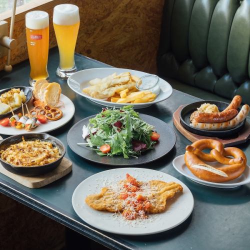 A wide selection of modern German dishes that go perfectly with beer!