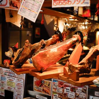 ■生ハム板盛り付☆豪華自家製ローストポークコース【3H飲み放題付】全10品