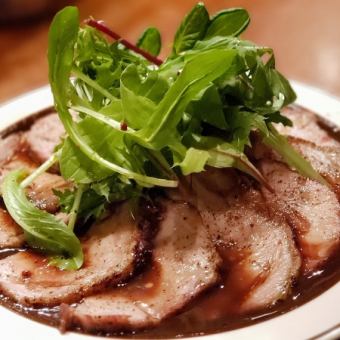 ■生ハム板盛り付☆豪華自家製ローストポークコース【3H飲み放題付】全10品