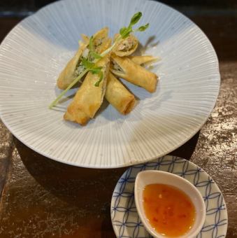 海老と生姜と青紫蘇揚げ春巻き