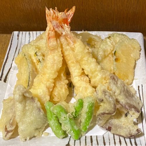海老と季節野菜の天ぷら