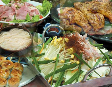 【更新纪念方案】鸡肉火锅+大盘菜“Tsudoi套餐”3,500日元（含税）无限畅饮53%折扣