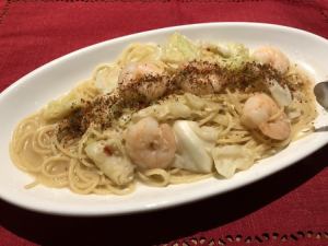 ◆ Shrimp and cabbage peperoncino