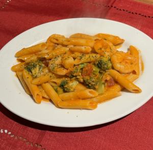 Shrimp Penne with Tomato Cream Sauce