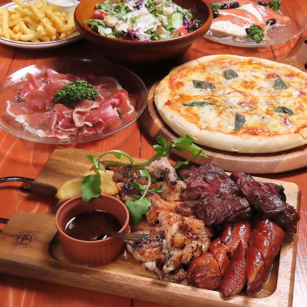 Euro名物肉盛りと飲み放題付きのコースは【4400円】でご用意！