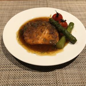 Fragrant butter sauteed salmon